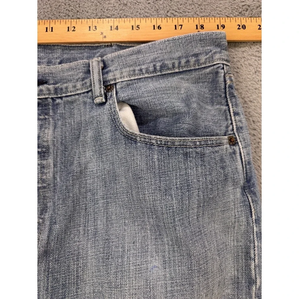 Levis‎ 501 Jeans Mens 38x32 Blue Distressed Denim Straight Leg Button Fly
